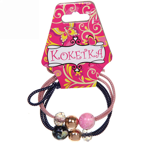 Резинки для волос 2шт Your Style - Малахит, цвет бусин микс, d-5,5см_3