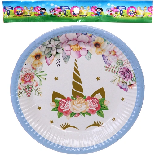 Тарелка бумажная 18 см в наборе 10 шт Цветочный рай_4