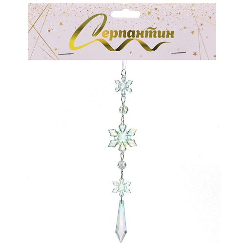 Подвеска Хрустальная снежинка 4,522 см, Зелёный_4
