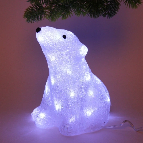 Фигура светодиодная "Мишутка" 16,5*21*26 см, 30 ламп LED, (авторежим), 220V, Белый