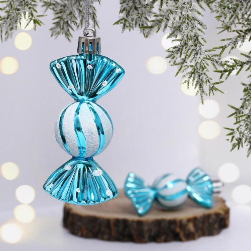 Ёлочные игрушки "Таинственное очарование" Конфетки 8 см (набор 2шт), голубой