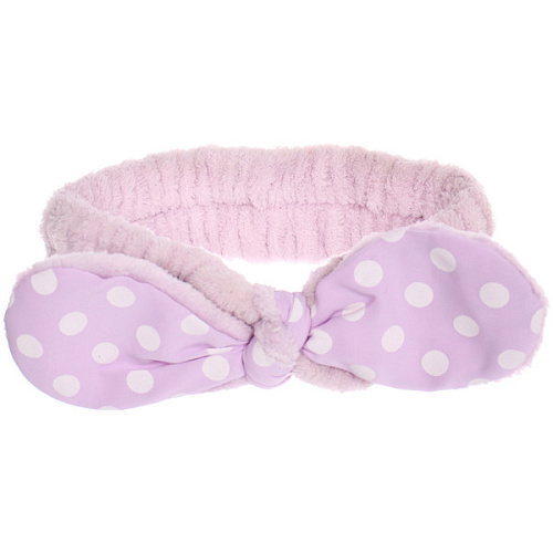 Повязка на голову косметическая ДАЙМОНД РУШ, горошек, цвет лавандовый, пудровый, небесный, 2055см (ZIP пакет)_8