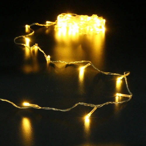 Гирлянда для дома  5,5м 50 ламп LED прозрач.пров.,8 реж, IP-20, Теплый белый