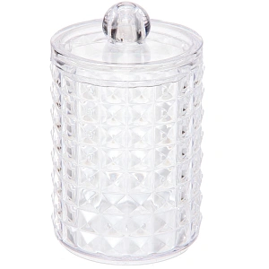 Диспенсер для ватных дисков и палочек "КАПЕЛЛА", прозрачный, 7*11см