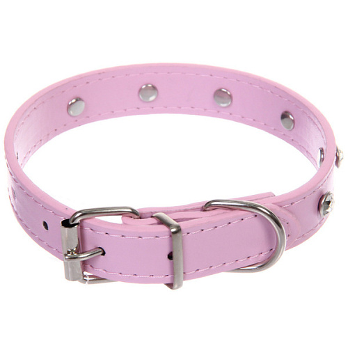 Ошейник для собак и кошек со стразами На стиле, цвет пудровый, 2см, размер S, 2830см (лейбл)_3