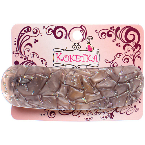 Заколка - автомат ЭКЛЕР, форма прямоугольная, флекса, микс 5 цветов, 92,7см (блистер Кокетка)_4