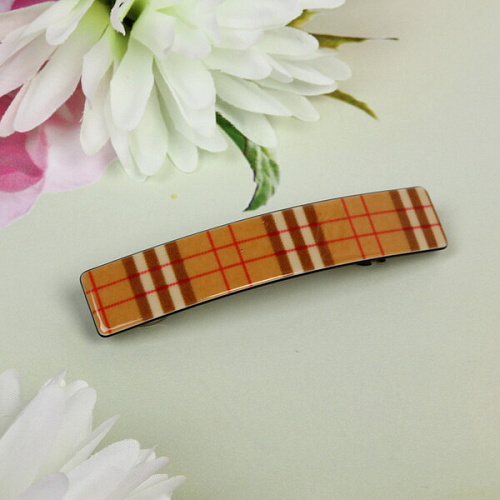 Заколка автомат Lady Collection - Клеточка, прямоуг, 6 цветов, 8,51,5см (Кокетка)_3