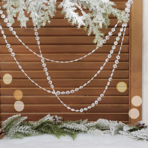 Бусы на ёлку 2,0  м "Хрустальная льдинка", Прозрачный