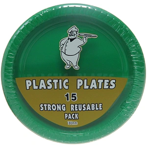 Тарелка пластиковая 18см в наборе 15шт зеленая