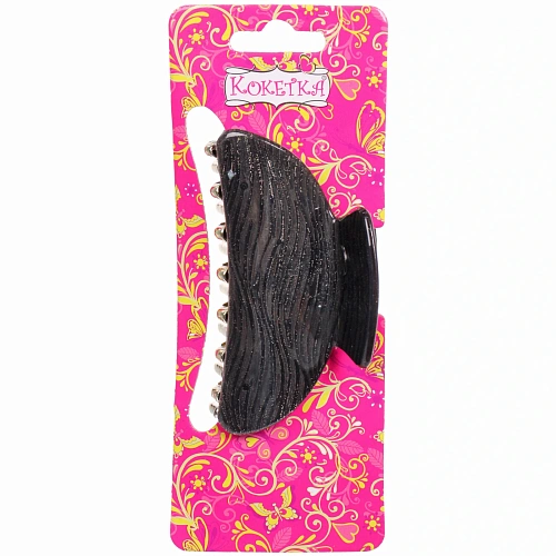 Заколка-краб для волос  ЭЙФОРИЯ, эва, микс 6 цветов, 8см (блистер Кокетка)_12