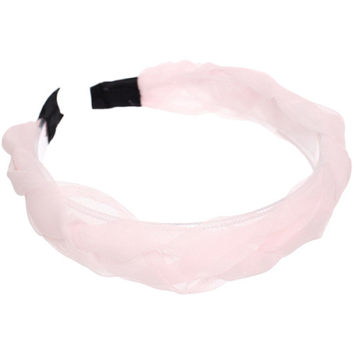 Ободок для волос МАРЦИПАН, мальта, ширина 3см, микс 6 цветов ( в пакете с подвесом)_3