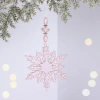 Подвеска "Ажурная снежинка" 16 см, Розовый