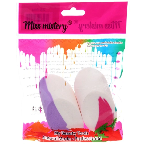 Спонжи для макияжа 2шт ЭФФЕКТО, микс два цвета розовый и фиолетовый, 42см_3