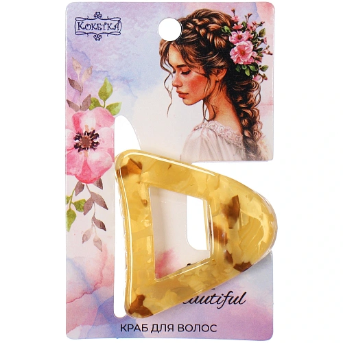 Заколка - краб для волос AKS-EMPIRE, конус, цвет микс 6 цветов,3,53,5см_12