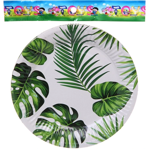 Тарелка бумажная 18 см в наборе 10 шт Тропики_4