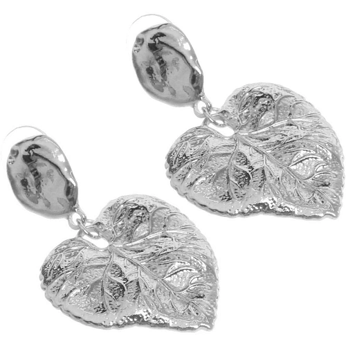 Серьги ЭЛЛОДИ, листья, цвет золото и серебро, 35см_8