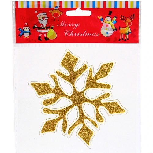 Наклейка  "Королевская снежинка" 15*20, золото