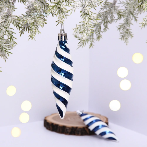 Ёлочные игрушки "Таинственное очарование" Сосульки 10 см (набор 2шт), сапфир