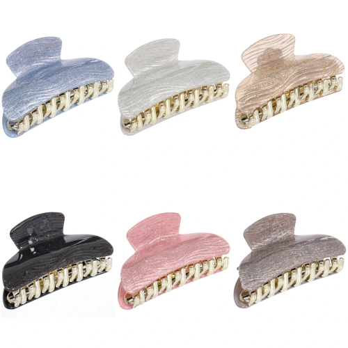 Заколка-краб для волос " ЭЙФОРИЯ", эва, микс 6 цветов, 7см (блистер Кокетка)