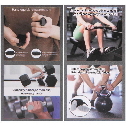 Спортивные накладки на ладони XF-002, женские, силикон, цвет серый_3