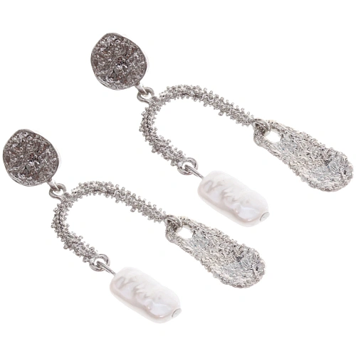 Серьги из гиппоалергенного сплава АЛЕГРО, цвет серебро и золото, 6,5см_9