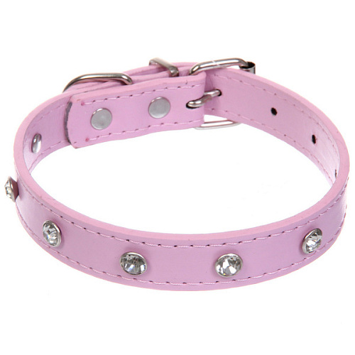 Ошейник для собак и кошек со стразами На стиле, цвет пудровый, 2см, размер S, 2830см (лейбл)_4