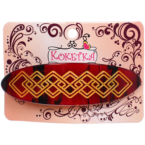 Заколка - автомат ЭКЛЕР, форма прямоугольная, чери, микс 6 цветов, 102,3см (блистер Кокетка)_4