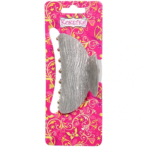 Заколка-краб для волос  ЭЙФОРИЯ, эва, микс 6 цветов, 8см (блистер Кокетка)_10