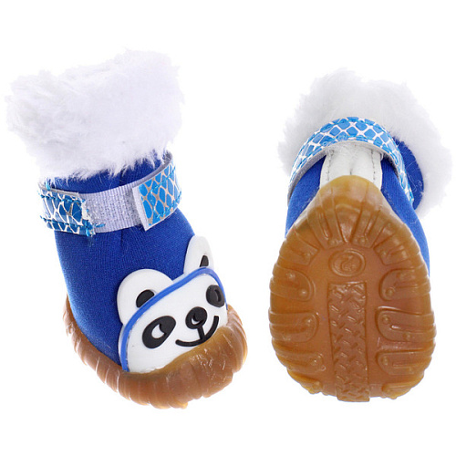 Ботинки зимние для животных МОДНЫЙ БРО, на липучке, цвет синий, размер 2, 4,5см_7