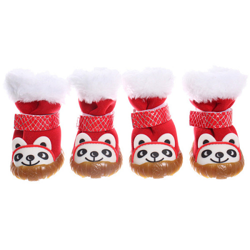 Ботинки зимние для животных МОДНЫЙ БРО, на липучке, цвет красный, размер 4, 5,5см_3