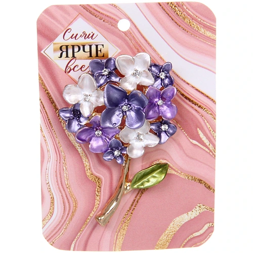 Брошь KLEVER SHOP, Сирень, цвет как на фото, 535см (символ Радости)_4