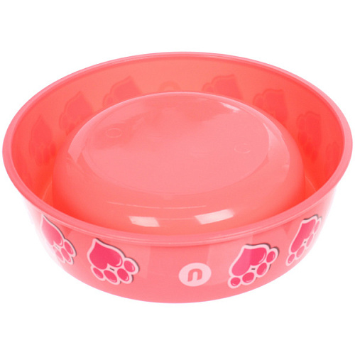 Миска пластиковая МОЙ БРО - Любимые следы!, цвет розовый  216,5см (логотип на миске) 700мл_4