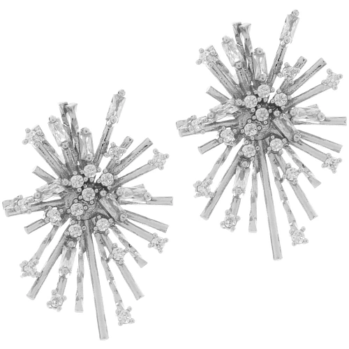 Серьги из гиппоалергенного металла со стразами ПАЛУМНА, элли, цвет золото и серебро, 2,41,9см_7