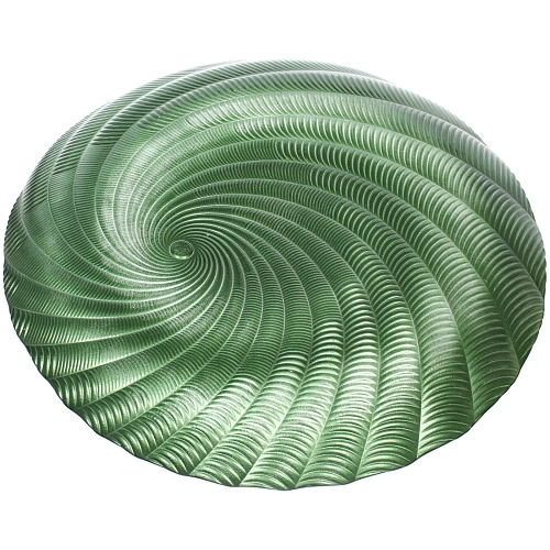 Тарелка стеклянная Фьюжн 32см изумрудный перламутр_4