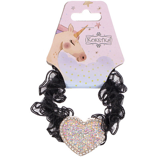 Резинка для волос 1шт ЕЖЕВИКА, сердце, микс 5 цветов, d-5см (подвес Единорог)_7
