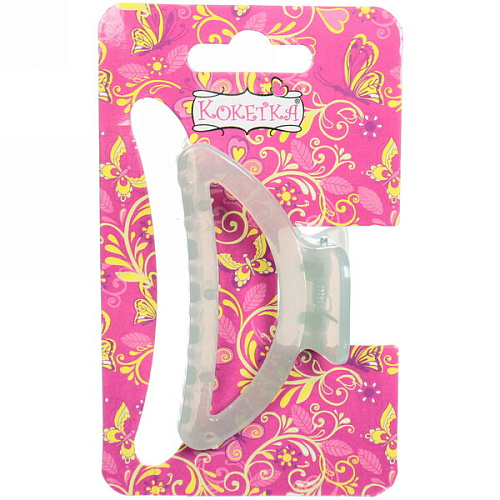 Заколка-краб для волос  на блистере Глянец-Трапеция, микс 6 цветов, 6см (Кокетка)_13