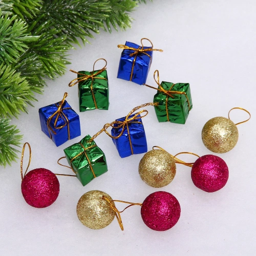 Набор украшений "Рождественский наборчик" 9*11 см  (набор 12 шт), микс