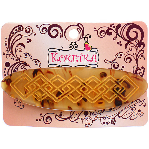 Заколка - автомат ЭКЛЕР, форма прямоугольная, чери, микс 6 цветов, 102,3см (блистер Кокетка)_3