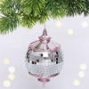 Елочная игрушка "Новогодняя дискотека" 8*8*13 см, розовый