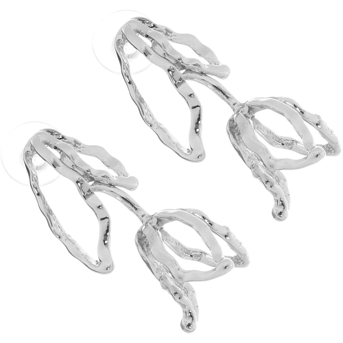 Серьги ЭЛЛОДИ, тюльпаны, цвет золото и серебро, 41,5см_9