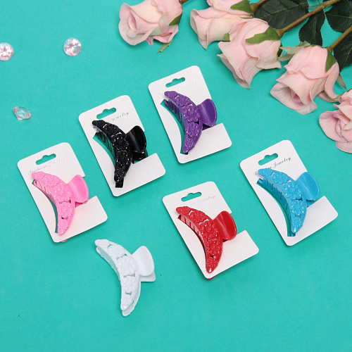 Заколка-краб для волос на блистере Diana Collection - Sara, микс 6 цветов, 75см _3