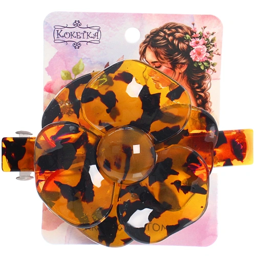 Заколка - автомат для волос AKS-EMPIRE, цвет янтарь, 8,56,5см_3