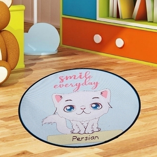 Коврик - лежанка для животных ЛАПУСИКИ, кошечка беляночка, цвет как на фото d-60см (лейбл)_4