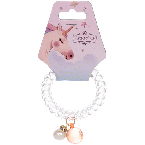 Резинка для волос силиконовая Salon Bon Bon, жемчуг, микс 5 цветов, d-5,5см, ( подвес единорог)_9