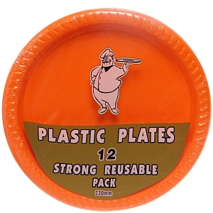 Тарелка пластиковая 23см в наборе 12шт оранжевая