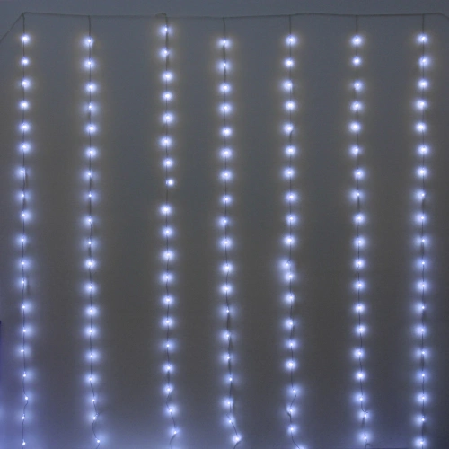 Гирлянда для дома ЗАНАВЕС "Bright light" Водопад 3м*3м 240 ламп LED, IP-20, 8 режимов. Белый (возможность соединения)