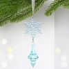 Подвеска "Хрустальная снежинка" 13 см, Голубой