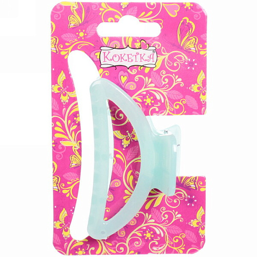 Заколка-краб для волос  на блистере Глянец-Трапеция, микс 6 цветов, 6см (Кокетка)_14