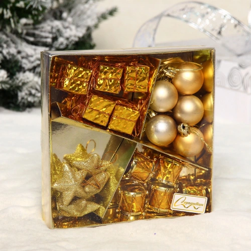 Набор украшений "Новогодний базар" 15.5*15.5 см, Золото