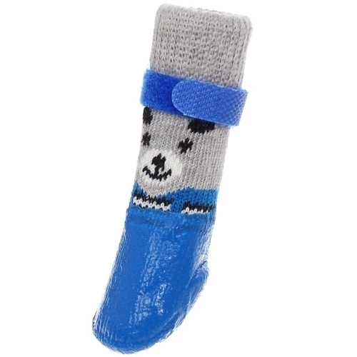 Бошмачки для животных прорезиненные на дождливую погоду LAPUSIK, цвет голубой, размер М, 5,5см_9